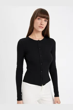 DeFacto Women Ribbed Cardigan Sweater