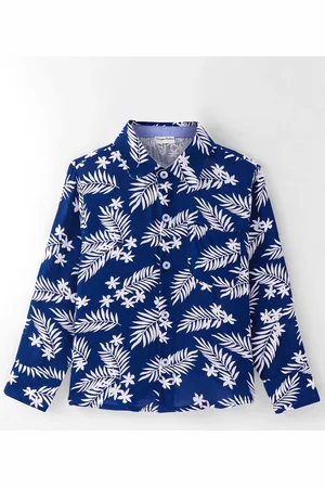 CrayonFlakes Boys Spread Collar Floral Printed Casual Shirt
