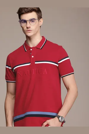 Nautica Brand Logo Embroidered Polo Collar Casual T-shirt