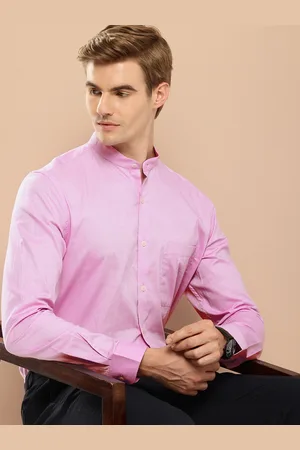 Invictus Men Original Mandarin Collar Slim Fit Pure Cotton Formal Shirt