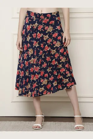 GRACIT Women Printed Flared Midi Skirts
