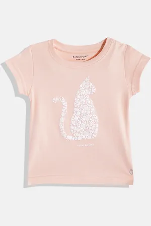 Gini and Jony Girls Floral Printed Pure Cotton T-shirt
