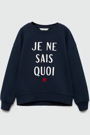 MANGO Girls Pure Cotton Typography Printed Sweatshirt