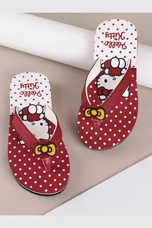 Kidsville Girls Hello Kitty Printed Thong Flip Flops