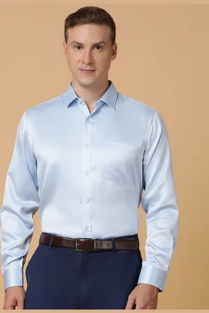 TABARD Men Spread Collar Solid Cotton Formal Shirt
