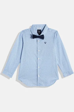 Allen Solly Boys Slim Fit Pure Cotton Printed Casual Shirt with Bow Tie