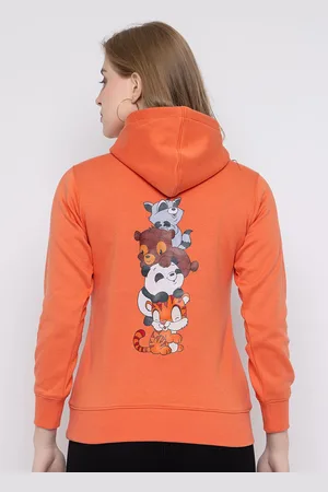 Cheribell Women Solid Hood Pullover Sweatshirt
