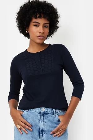 Max Collection Women Self Design Round Neck Cotton T-shirt