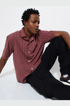 Max Collection URB_N Men Oversized Striped Resort Shirt