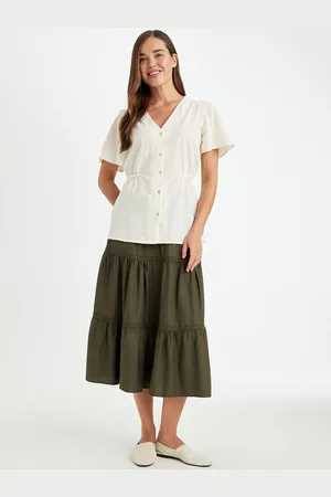 DeFacto Women Layered A-Line Midi Skirts