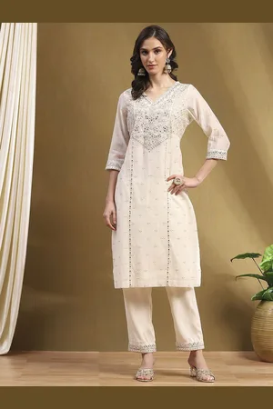 Biba Women Kurta with Trousers & With Dupatta