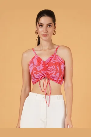 Mast & Harbour Women Tropical Printed Shoulder Straps Top