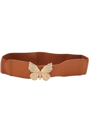 STYLE SHOES Women Push Pin Closure Stretchable Textured Belt