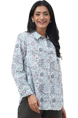 Fabindia Floral Printed Formal Cotton Shirt