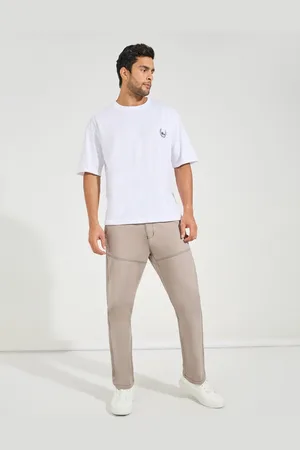 Styli Grey Men Mid-Rise Relaxed Fit Chino Trousers