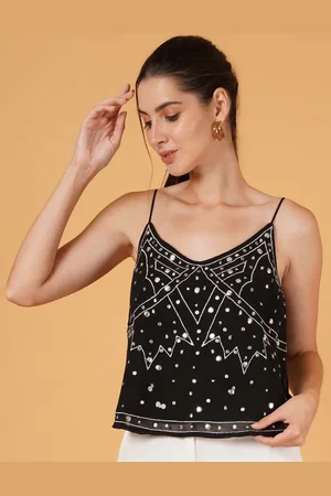 Mast & Harbour Women Embellished Shoulder Straps Top