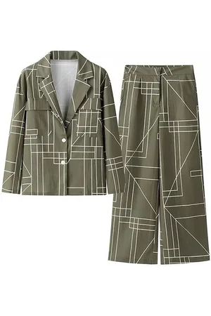 LULU & SKY Women Printed Flared High-Rise Culottes Trousers
