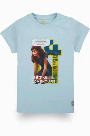 Gini and Jony Girls Graphic Printed Cotton T-shirt