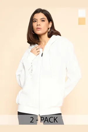 Color Capital Pack Of 2 Women Solid Hooded Pullover Cotton Sweatshirts