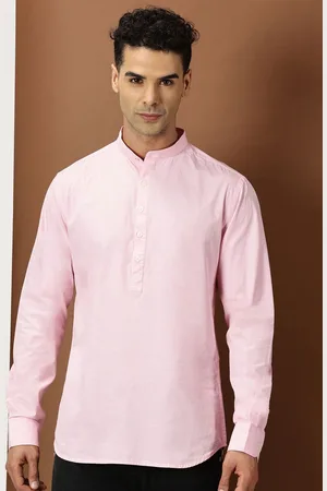 Invictus Men Original Mandarin Collar Solid Cotton Slim Fit Casual Shirt