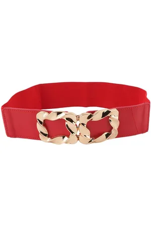 STYLE SHOES Women Interlock Closure Stretchable Textured Belt