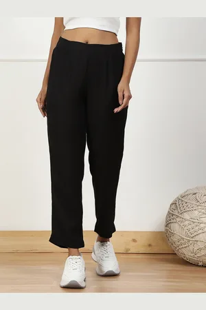 Biba Women Solid Mid-Rise Regular Trouser