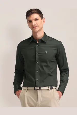 U.S. Polo Assn. Men Classic Cutaway Collar Solid Cotton Formal Shirt