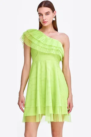 COVER STORY One Shoulder Fit & Flare Mini Dress