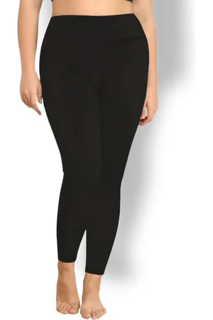 Hill Islands Women Black High Waist Winter Thermal Fur Fleece Stockings