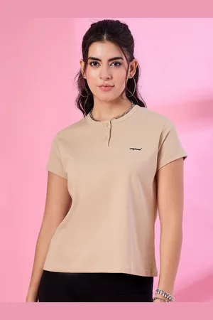 Cupid Women Solid Round Neck Cotton T-shirt