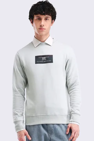 Flying Machine Men Brand Logo Printed Round Neck Cotton Pullover Sweatshirt