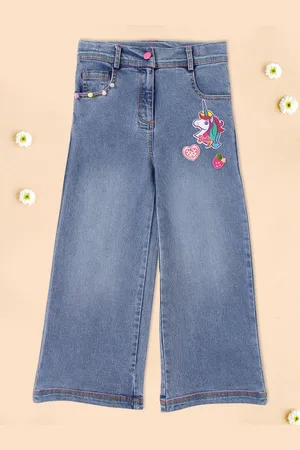CUTECUMBER Girls Relaxed Fit Clean Look Stretchable Jeans
