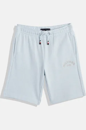 Tommy Hilfiger Boys Solid Knitted Organic Cotton Regular Shorts With Brand Logo Embroidery