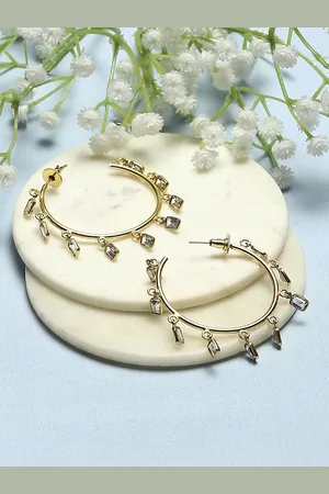 Biba Gold-Plated Contemporary Hoop Earrings