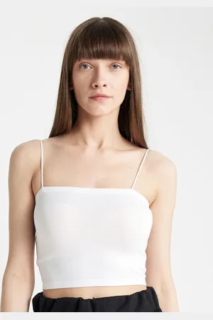 DeFacto Women Solid Shoulder Straps Cotton Top