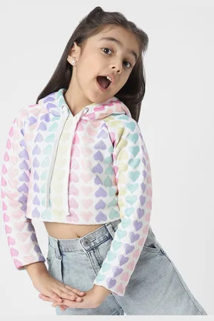 Nauti Nati Girls All Hearts Printed Hooded Sweatshirt
