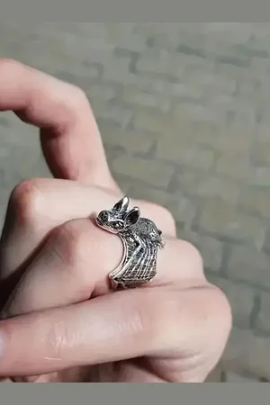Salty Spooky Bat Adjustable Finger Ring