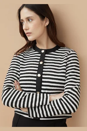 Lifestyle Women Striped Cardigan