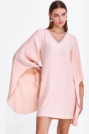 COVER STORY Cape Sleeve Kaftan Mini Dress