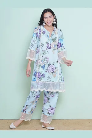 Bhama Couture Floral Printed Kurta with Palazzos