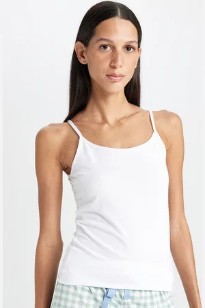 DeFacto Women Solid Shoulder Straps Cotton Top