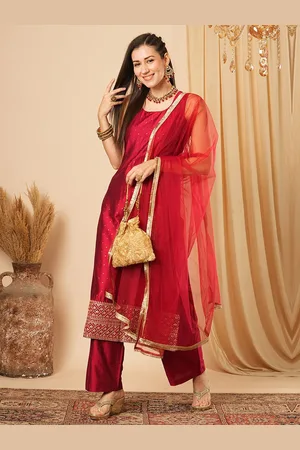 Globus Women Printed Regular Kurta with Trousers & With Dupatta