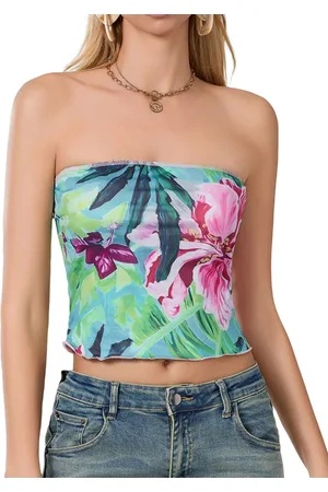 LULU & SKY Women Floral Printed Strapless Top