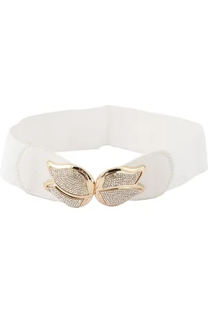 STYLE SHOES Women Interlock Closure Stretchable Textured Belt