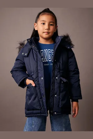 DeFacto Girls Hooded Longline Parka Jacket