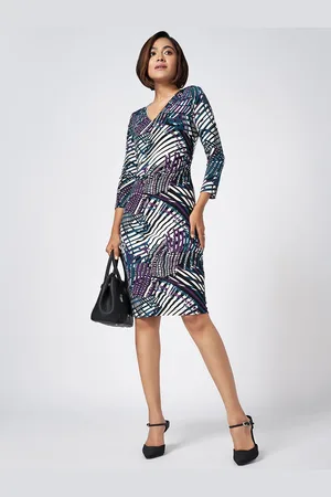 Pantaloons Print Formal A-Line Dress