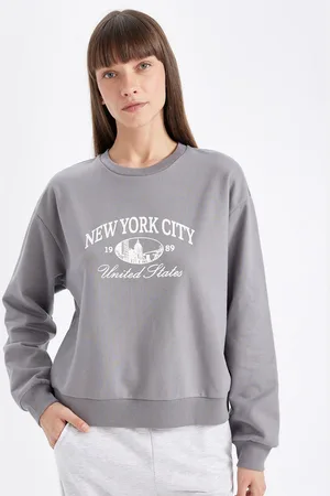 DeFacto Women Printed Round Neck Long Sleeves Sweatshirt