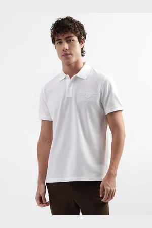 GANT Men Solid Polo Collar Cotton T-shirt
