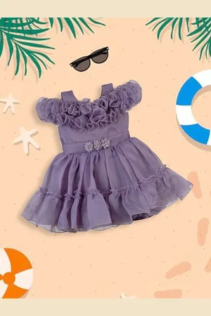 MeeMee Girls Floral Applique Fit & Flare Dress