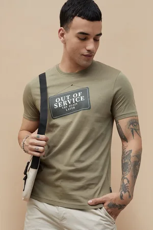 Lifestyle Men Typography Printed Round Neck Cotton T-shirt